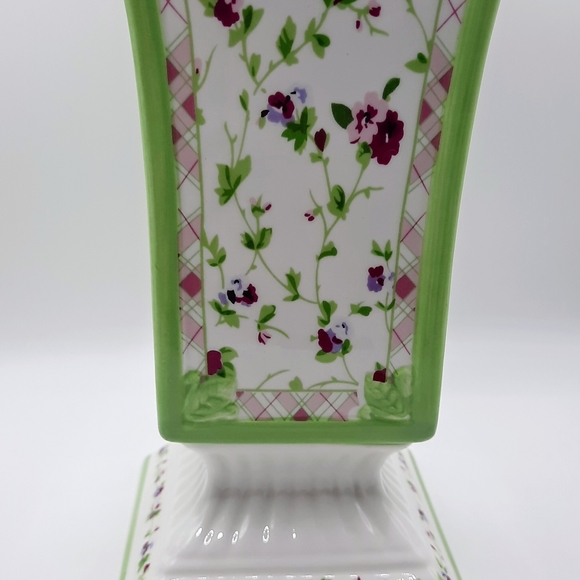 Laura Ashley Ceramic Floral Painted Flower Vase - Picture 4 of 10